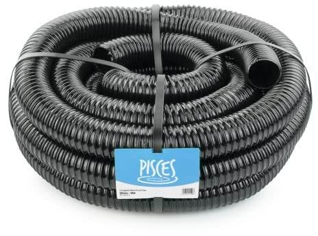 Pisces 50mm (2 inch) Black Pond Corrugated Flexible Hose Pipe - 10m Roll