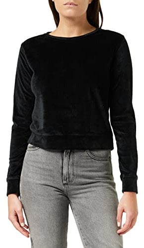 Urban Classics Short en Velours pour Femme Sweat-Shirt, Noir (7)