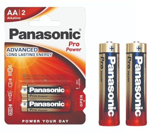Panasonic Blister mit 2 Alkalibatterien AA LR6 Pro Power