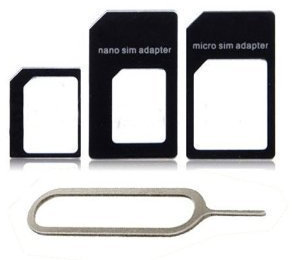 TRIS NANO SIM / TRIS KIT ADATTATORE 3 SIM COMPATIBILE PER IPHONE / Apple / Samsung / Universale