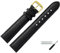 MARBURGER Uhrenarmband 16mm Leder Schwarz Gold Buffalo Prägung Mit Naht - Montage Set 7601610000220