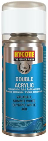 Hycote Double Acrylic Aerosol Car Spray Paint, Vauxhall - Summit White, 150 ml
