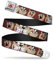 Buckle-Down Herren Looney Tunes Sicherheitsgurt mit Logo in Weiß – Tasmanian Devil Expressions braunes Gurtband Gürtel, Mehrfarbig, 1.5 Wide-24-38 Inches in Length