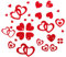 Oblique Unique 100 Stück Herzen Sticker in Rot, Gold oder Silber - Glitter Glitzernde Herzen (Rot)