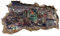 3D Wandtattoo Mauerloch Wandsticker Wandaufkleber Durchbruch Städte Landschaft Abenteuer selbstklebend H 60 x B 100 Schlafzimmer Wohnzimmer (WL25 Tokyo)