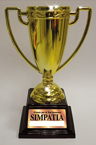 DOR import S.r.l- Coppa Trofeo in PVC con Etichette da Personalizzare per Ogni Evento, Colore Oro, 2500