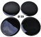 4x Silikon Aufkleber/Embleme für Nabenkappen | Motiv: Black/Schwarz | Durchmesser: 59 mm