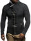 Leif Nelson Herren Strickjacke Schalkragen Slim Fit Winter-Freizeit-Jacke Sommer Moderne Männer Pulli Grobstrick Sweatjacke Langarm Herren schwarzer Hoodie-Pullover 5165 Anthrazit-Schwarz Medium
