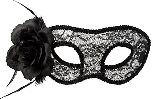 Boland 97528 - Spitzen Augenmaske Mystique, Schwarz, sexy, Venezianische Maske, Maskerade Kostüm, Halloween, Gesichtsmaske, Mottoparty, Karneval, Rollenspiel