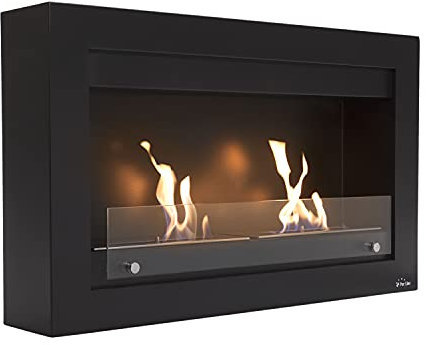 Bioethanol Wandkamin mit gehärtetem Glas und 2 Brennern ETNA Purline