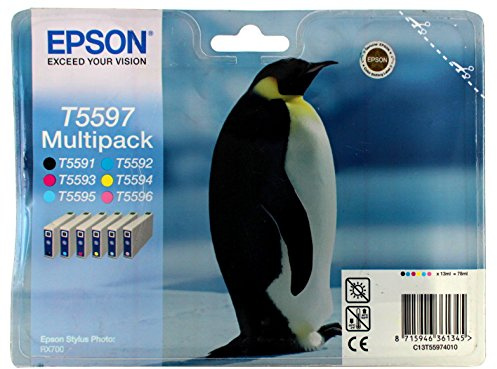 Epson T5597, Print Cartridge, 1 x Black, Yellow, Cyan, Magenta, Light Magenta, Light Cyan, Multipack, Genuine
