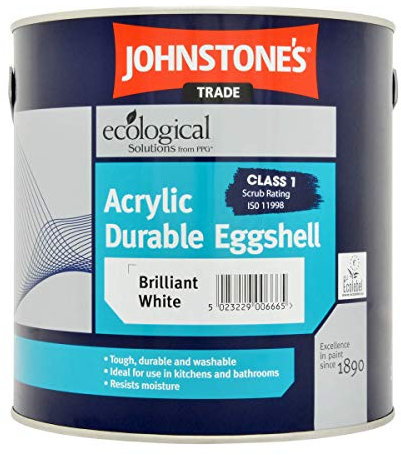 2.5LTR - JOHNSTONES Trade Acrylic Eggshell Brilliant White