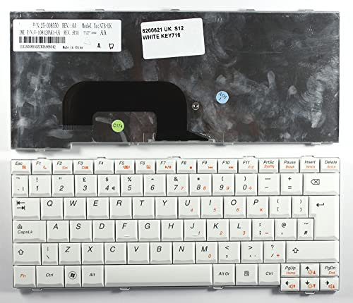 Power4Laptops Royaume-Uni Blanc Clavier pour Ordinateur Portable (PC) de Remplacement Compatible avec Lenovo IdeaPad S12