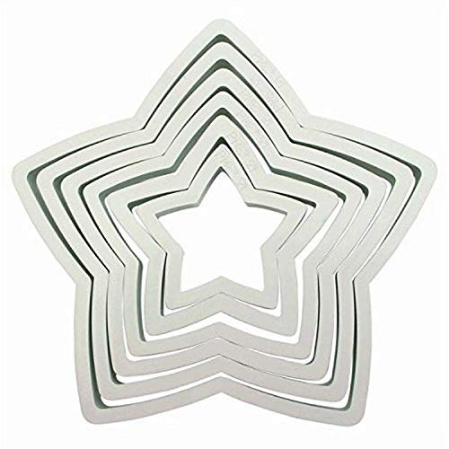 PME Set of 6 Classic Cookie Cutters, Star, White,