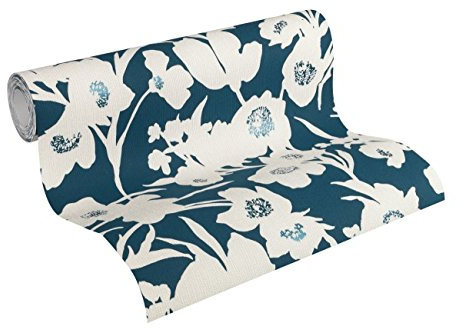 Esprit Vliestapete Fall in Love Tapete mit Blumen floral 10,05 m x 0,53 m blau creme Made in Germany 327514 32751-4