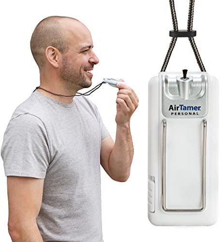 AirTamer A302 | Small Personal and Portable Air Purifier | Lithium Battery Operated | New Electrostatic Purification Technology, Proven Performance, Metal Travel Case