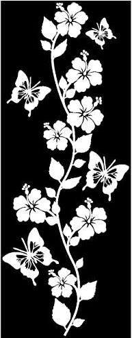 Samunshi® Blumenranke Wandtattoo lang 30 x 80cm weiß