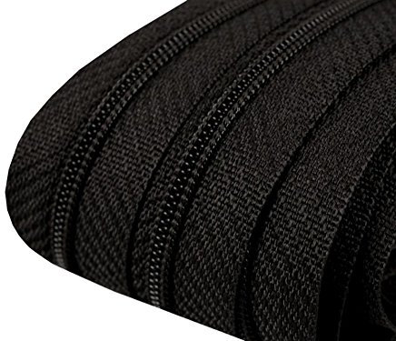 Schnoschi 6 m endlos Reißverschluss schwarz 3mm Laufschiene + 15 Zipper