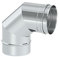 Schornstein - Winkelelement EW einwandig mit 90° Winkel starr, Innendurchmesser 120mm; 0,6mm Wandstärke, Edelstahl
