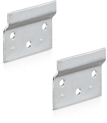 GedoTec Placa portadora Carril para colgar para atornillar para Cinta de armario Longitud 60 mm Calidad de marca - Acero galvanizado, 2 Stück