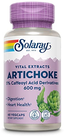 SOLARAY Artichoke Leaf Extract Capsules 600 mg, 60 Veg Caps
