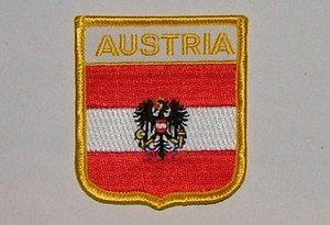 Aufnäher Austria / Österreich Adler Schrift oben