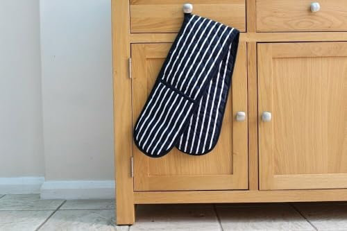 SHL - Navy Blue Stripe Butchers Double Oven Glove