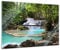 Bilderdepot24 Glasbild - Wasserfall im Wald - 80x60 cm - Deko Wandbild aus Glas - Bild auf Echtglas - Moderne Glasfoto