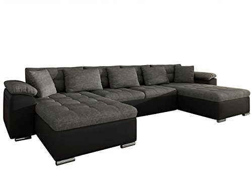 Mirjan24 Ecksofa Wicenza, Design Big Sofa Eckcouch Couch, mit Schlaffunktion Bettfunktion, Wohnlandschaft, U-Form, Große Farbauswahl (Soft 011 + Lux 06)