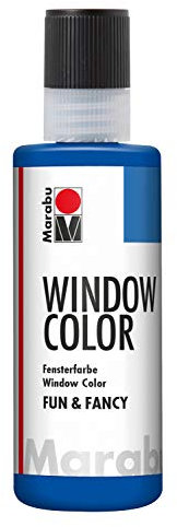 Marabu 04060004055 - Window Color fun & fancy, ultramarinblau 80 ml, Fensterfarbe auf Wasserbasis, ablösbar auf glatten Flächen wie Glas, Spiegel, Fliesen und Folie