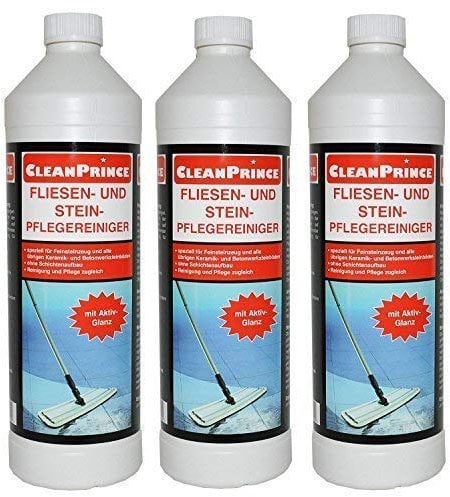 Cleanprince 3 x 1 Litro Fliesen- e Pietra Detergente Manutezione = 3 Gres Porcellanato Lucido Piastrelle Cura Rivestimenti per Pavimenti Keramikböden Ceramica Artificiale Cemento Naturale