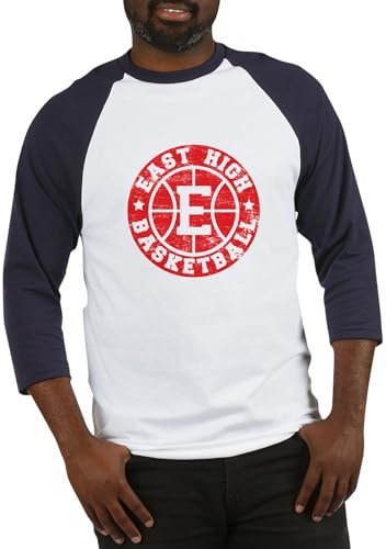 CafePress East High Basketball Baseball Jersey Cotton Baseball Jersey, 3/4 Raglan Sleeve Shirt Blue/White