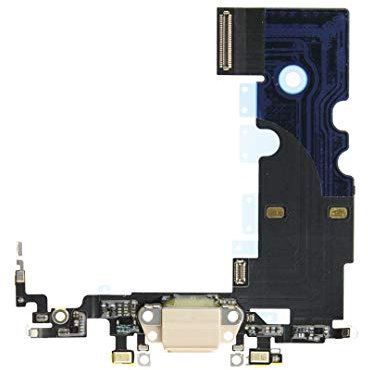 OnlyTech - Presa di ricarica Dock connettore con antenna flex, microfono e connettore di ricarica compatible con iPhone 8 oro