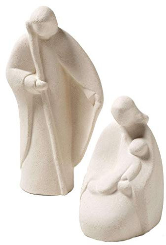 Krippe Noel aus weissem Ton 17,5 cm