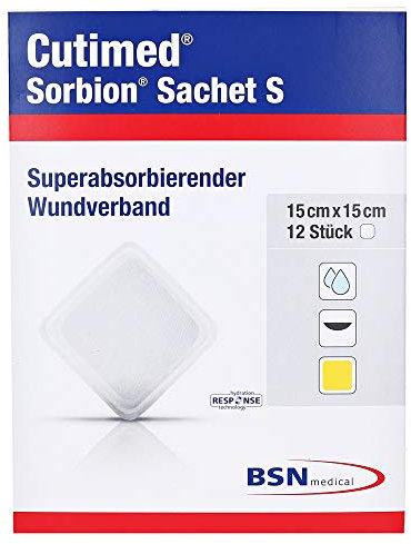 SORBION Cutimed Sachet S Wundauflage 15x15 cm 12 St