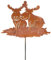 Rostikal Elch Weihnachtsdeko Gartenstecker 24 x 31 cm - Rentier Hirsch Figuren in Edelrost für Gartendeko Rost Deko Weihnachten aus Metall