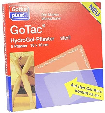 GOTAC HydroGel-Pflaster L 10x10 cm steril 5 St