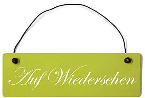 Homeyourself Auf Wiedersehen Dekoschild Türschild grün mit Draht