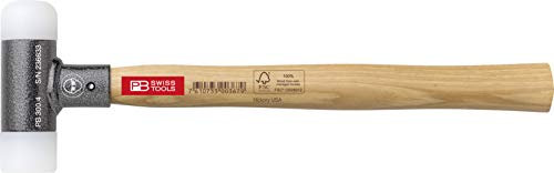 PB Swiss Tools Kunststoffhammer mit Stiel aus Hickory-Holz, Rückschlagfrei, 100% Swiss Made, Lebenslange Garantie, 1.47 Kg, Größe 7