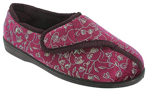 Sleepers Womens Janice Budget Price Adjustable Slipper In Wine Size: 7
