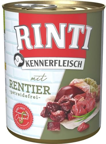 12er Pack Rinti Pur Kennerfleisch Rentier 800g