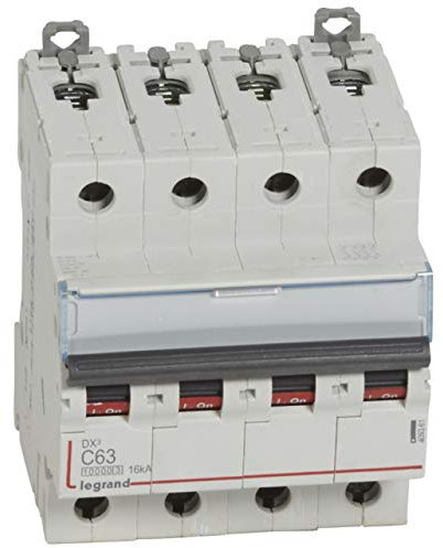 Disjoncteur DX³ 10000-16kA - 4P - 400V~ - 63A - courbe C - 4 modules