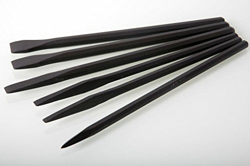 6 Piece Stone Carving Point & Flat Chisel Set