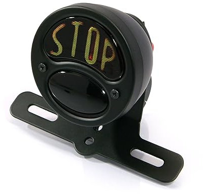 Alchemy Parts Mattschwarz Vintage Retro Look Motorrad Trike Roller hinter Stop Rücklicht - Birne Stil
