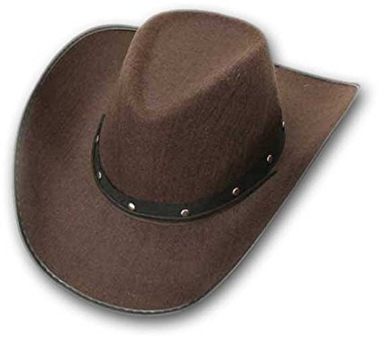 Texas Cowboyhut, sortierte Farben, Gr. 58 cm, Western, Saloon, Karneval, Wild (braun)