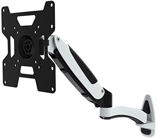 HFTEK Monitor Wand Halterung Halter Wandhalterung Stand Wall Mount Bracket für Bildschirme von 32-42 Zoll mit VESA 75/100 / 200 (GST202 - weiß)