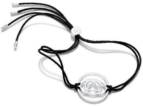 Daisy Brow Chakra Armband 925 Sterling Silber schwarze Nylonschnur (verstellbar 25cm)