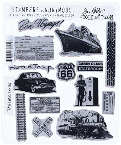 Stampers Anonymous Tim Holtz Cling Mounted Stamp Sets Travel Ways Rubber Stamp