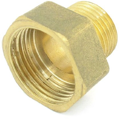 sourcing map - Hidráulico de 1/2a 3/4 pt masculina npt hexagonal tubo de rosca hembra reducir adaptador de pasaje