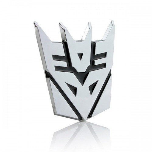 SKS Distribution® Transformers Decepticon 3D-Chrom-Auto-Emblem-Abzeichen-Aufkleber Aufkleber mittlerer Größe